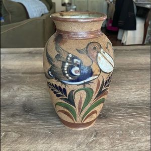 Pottery Vase , Mexico- Hand painted & Signed by Artist